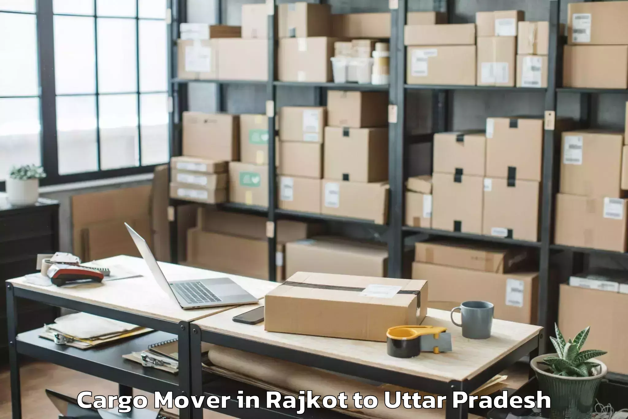 Book Rajkot to Js University Shikohabad Cargo Mover